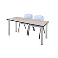 Kee Rectangle Tables > Training Tables > Kee Table & Chair Sets, 60 X 24 X 29, Wood|Metal|Plastic Top MT6024PLBPCM47GY